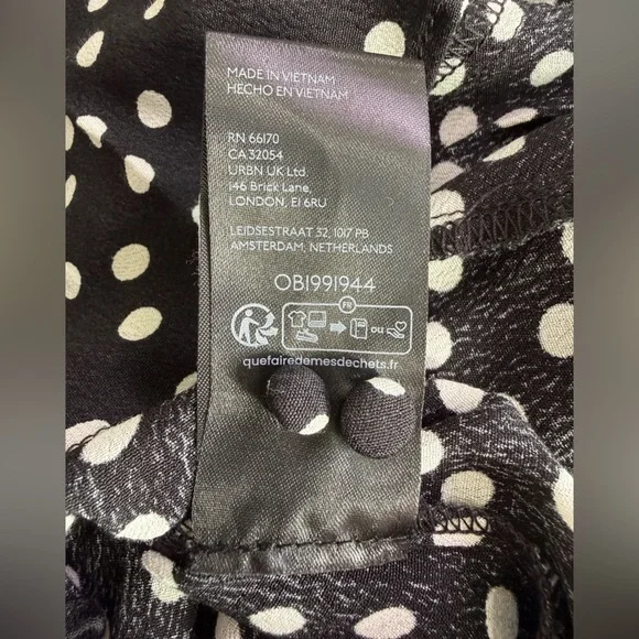 NWT Anthropologie Long-Sleeve Tie-Neck Swing Mini Dress Black And White Size Med - Picture 12 of 14